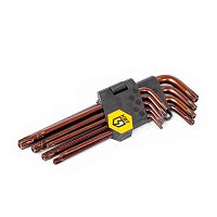 Набор ключей TORX КТ-9s (Т10-Т50) КВТ, 9 шт. 82178  картинка